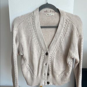Marine Layer Small Cream Button-Up Knit Cardigan